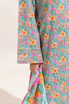 2 PIECE PRINTED KHADDAR SUIT-AQUA BLOOM (UNSTITCHED)