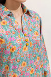 2 PIECE PRINTED KHADDAR SUIT-AQUA BLOOM (UNSTITCHED)