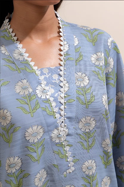 2 PIECE PRINTED KHADDAR SUIT-STONE ASH (UNSTITCHED)