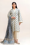 3 PIECE PRINTED KHADDAR SUIT-DOVE GREY (UNSTITCHED)