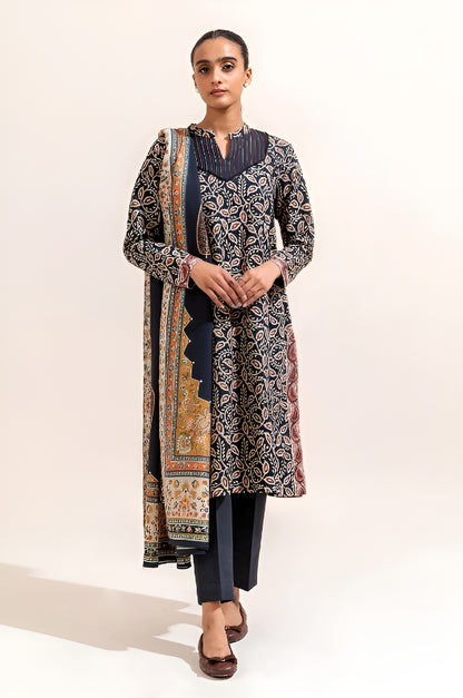 3 PIECE PRINTED KHADDAR SUIT-TRIBAL HALE (UNSTITCHED)