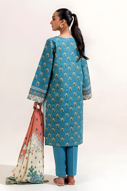 3 PIECE PRINTED KHADDAR SUIT-MEDITERRANIAN TIDE (UNSTITCHED)