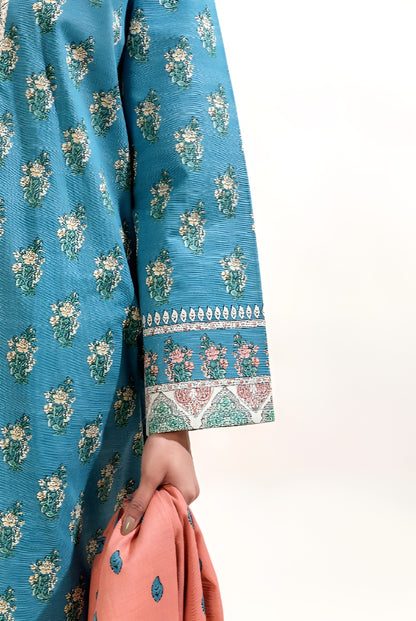 3 PIECE PRINTED KHADDAR SUIT-MEDITERRANIAN TIDE (UNSTITCHED)