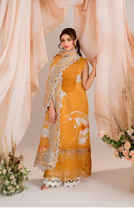 Asifa and Nabeel - Mango floral viscose Shirt, Trouser and dupatta