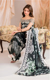 Asifa and Nabeel  - Grey floral viscose Shirt, Trouser and dupatta