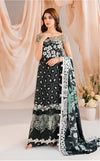 Asifa and Nabeel  - Grey floral viscose Shirt, Trouser and dupatta