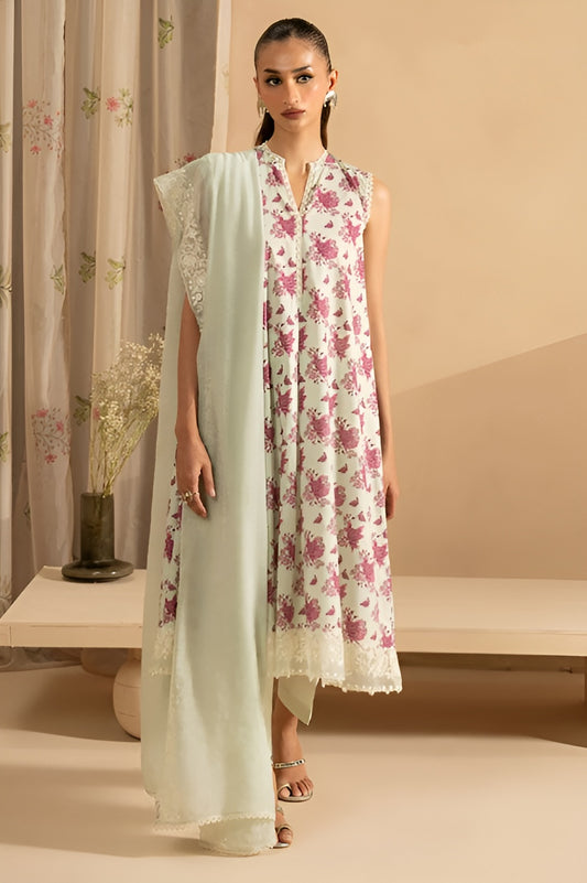 PISTACHIO DUST- 3PC EMBROIDERED LAWN SUIT