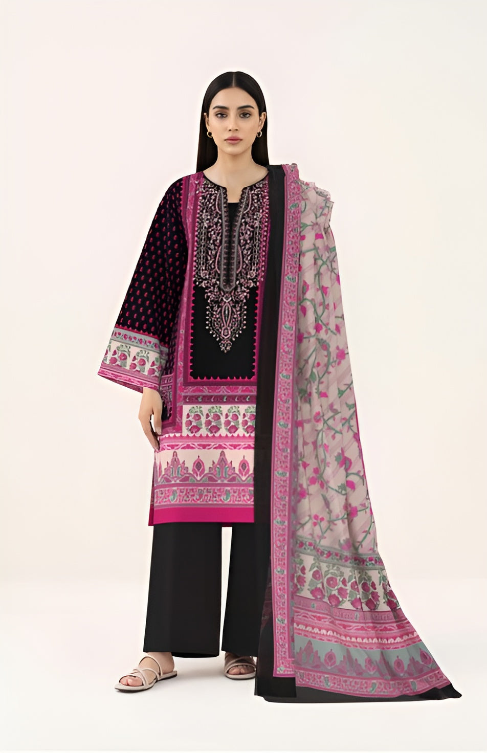 Lavender Whisper Embroidered Lawn 3 Piece Suit for Women | BrandsForLessCollections