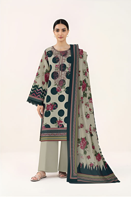 Arid Shore Printed Lawn 3 Piece Suit for Women | BrandsForLessCollections