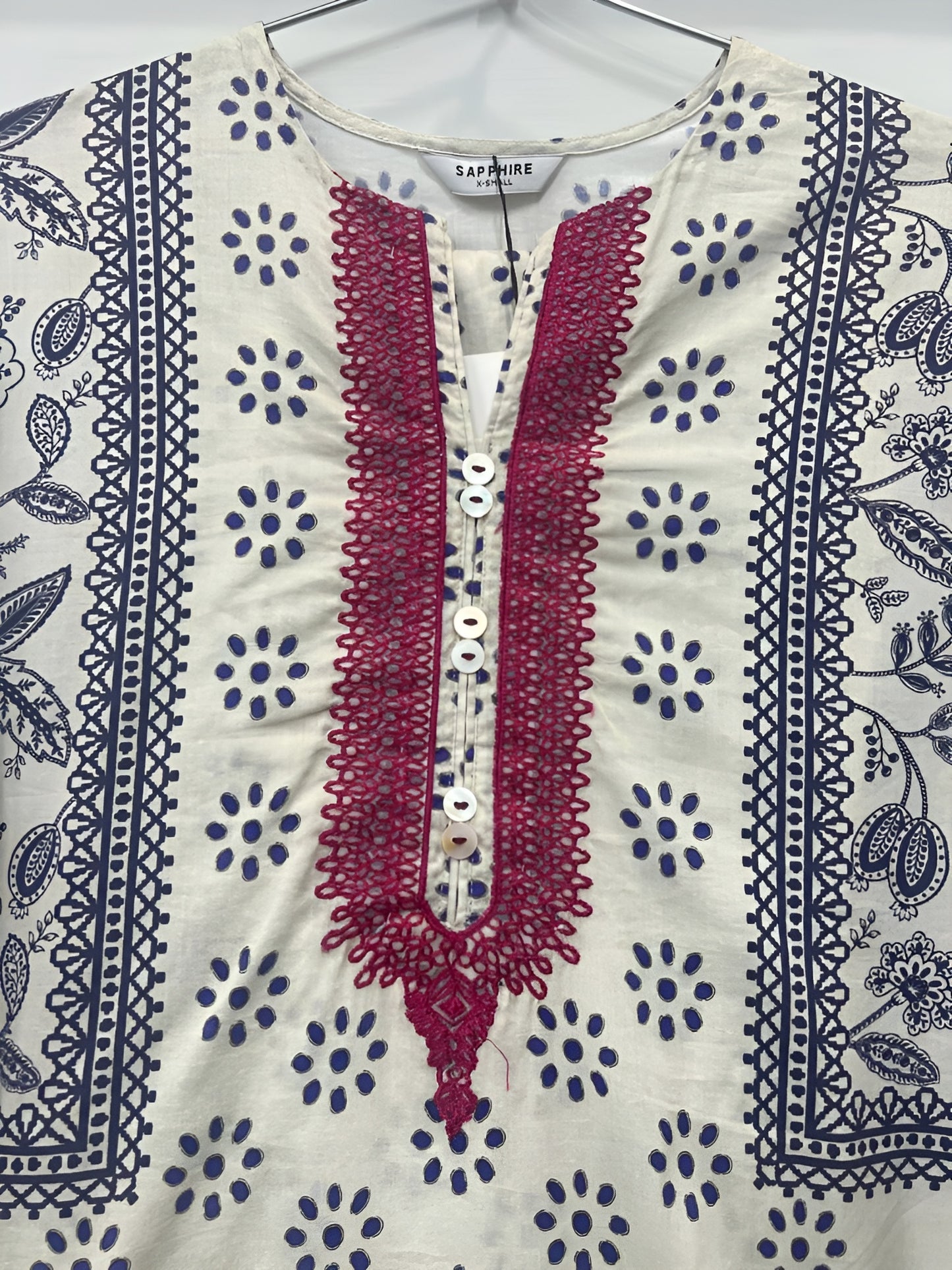 2 Piece - sapphire EMBROIDERED whait