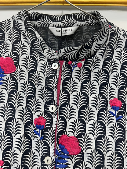 shirt- sapphire EMBROIDERED