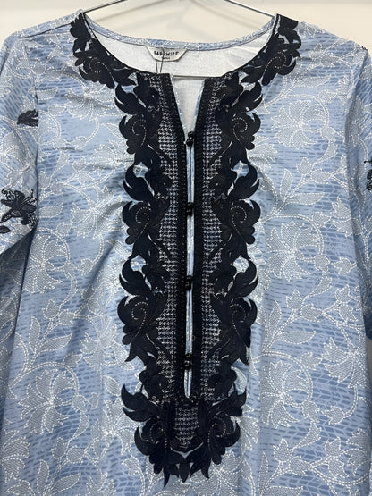 shirt- sapphire EMBROIDERED